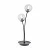 Luminaires Paul Neuhaus Lampe de table Paul Neuhaus WIDOW LED Nickel mat, Noir, 2 lumières* Éclairage Led