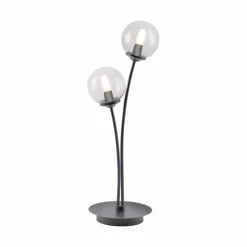 Luminaires Paul Neuhaus Lampe de table Paul Neuhaus WIDOW LED Nickel mat, Noir, 2 lumières* Éclairage Led