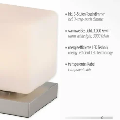 Luminaires Paul Neuhaus Lampe de table Paul Neuhaus DADOA LED Acier brossé, 1 lumière