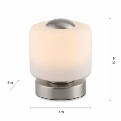 Luminaires Paul Neuhaus Lampe de table Paul Neuhaus BOTA LED Acier brossé, 1 lumière