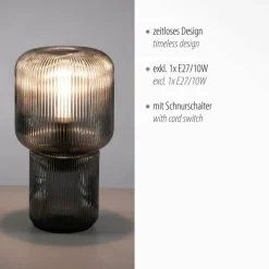 Suspension Verre Fumé-Luminaires Paul Neuhaus Lampe de table Paul Neuhaus MASHI Fumée, 1 lumière