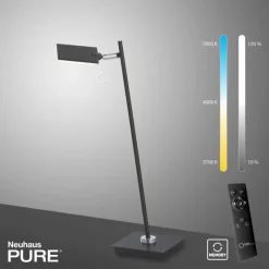 Luminaires Paul Neuhaus Lampe de table Paul Neuhaus PURE-MIRA LED Noir, 1 lumière, Télécommandes* Éclairage Led