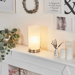 hofstein Lampe de table Peman LED Nickel mat, 1 lumière