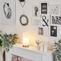 hofstein Lampe de table Peman LED Nickel mat, 1 lumière