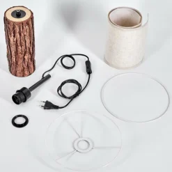 Lampes En Tissu-hofstein Lampe de table Perdigueira Écru, Noir, 1 lumière