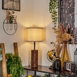 Lampes En Tissu-hofstein Lampe de table Perdigueira Écru, Noir, 1 lumière