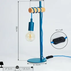 Lampes Vintages & Rétros-hofstein Lampe de table Picmy Bleu, Écru, 1 lumière