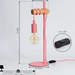 Lampes Vintages & Rétros-hofstein Lampe de table Picmy Écru, Rose, 1 lumière
