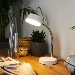 hofstein Lampe de table Pineda LED Chrome, Blanc, 1 lumière