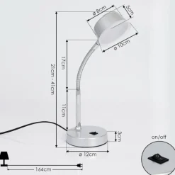 hofstein Lampe de table Pineda LED Chrome, 1 lumière