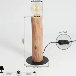 Lampes Vintages & Rétros-hofstein Lampe de table Pozos Écru, Noir, 1 lumière