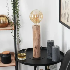 Lampes Vintages & Rétros-hofstein Lampe de table Pozos Écru, Noir, 1 lumière