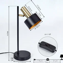 Lampes Industrielles-hofstein Lampe de table Pretoria, 1 lumière