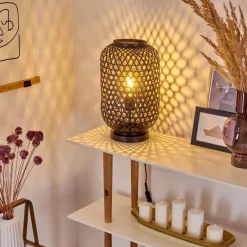 Style Boho-Chic-hofstein Lampe de table Quinto Noir, 1 lumière