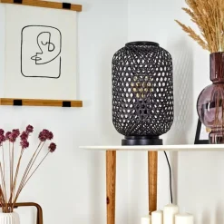 Style Boho-Chic-hofstein Lampe de table Quinto Noir, 1 lumière