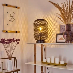 Style Boho-Chic-hofstein Lampe de table Quinto Noir, 1 lumière