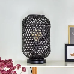 Style Boho-Chic-hofstein Lampe de table Quinto Noir, 1 lumière