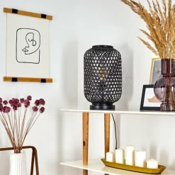 Style Boho-Chic-hofstein Lampe de table Quinto Noir, 1 lumière