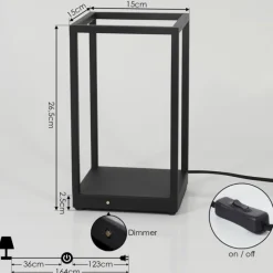 hofstein Lampe de table Ranquile LED Noir, 2 lumières