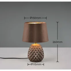 Luminaires Reality Lampe de table Reality ARIANA Brun, 1 lumière* Lampes À Poser