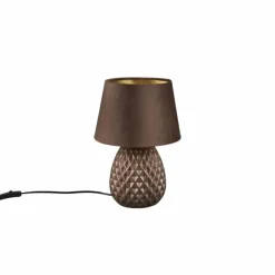 Lampes En Tissu-Luminaires Reality Lampe de table Reality ARIANA Brun, 1 lumière