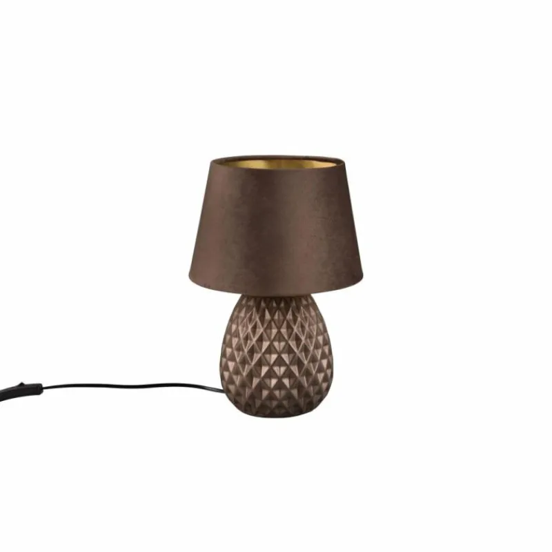 Lampes En Tissu-Luminaires Reality Lampe de table Reality ARIANA Brun, 1 lumière