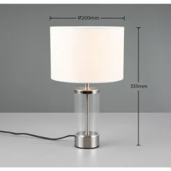 Lampes En Tissu-Luminaires Reality Lampe de table Reality GRAZIA Nickel mat, 1 lumière
