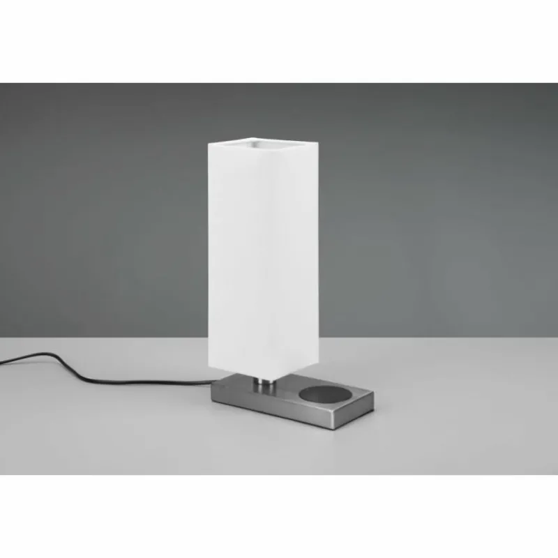 Lampes En Tissu-Luminaires Reality Lampe de table Reality Haley Nickel mat, 1 lumière