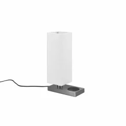 Lampes En Tissu-Luminaires Reality Lampe de table Reality Haley Nickel mat, 1 lumière