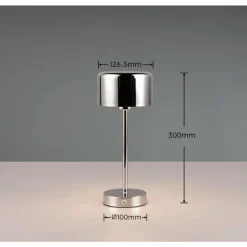 Luminaires Reality Lampe de table Reality JEFF LED Chrome, 1 lumière* Éclairage Led