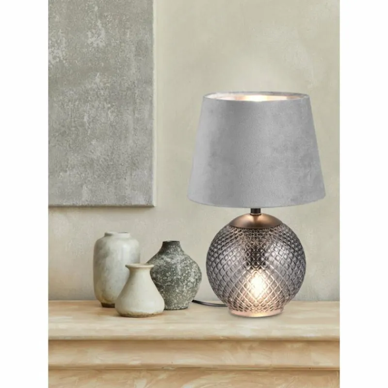 Suspension Verre Fumé-Luminaires Reality Lampe de table Reality Jonna Fumée, 2 lumières