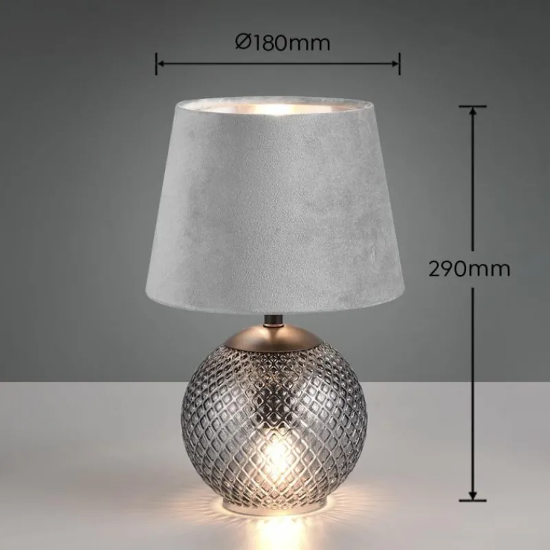 Suspension Verre Fumé-Luminaires Reality Lampe de table Reality Jonna Fumée, 2 lumières