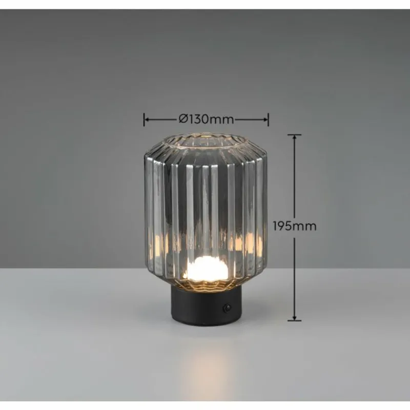 Suspension Verre Fumé-Luminaires Reality Lampe de table Reality LORD LED Noir, 1 lumière