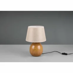 Lampes En Tissu-Luminaires Reality Lampe de table Reality LUXOR Couleur bois, 1 lumière