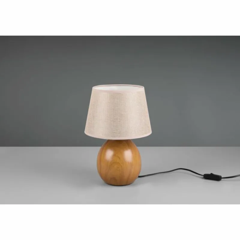 Lampes En Tissu-Luminaires Reality Lampe de table Reality LUXOR Couleur bois, 1 lumière