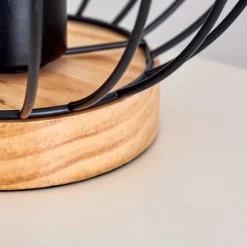 hofstein Lampe de table Refresco Bois foncé, Noir, 1 lumière