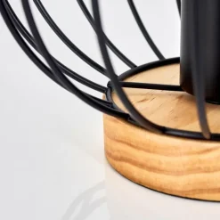 hofstein Lampe de table Refresco Bois foncé, Noir, 1 lumière