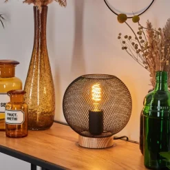 Lampes Vintages & Rétros-hofstein Lampe de table Reiden Écru, Noir, 1 lumière