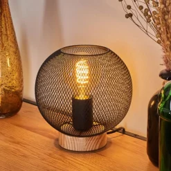 Lampes Vintages & Rétros-hofstein Lampe de table Reiden Écru, Noir, 1 lumière