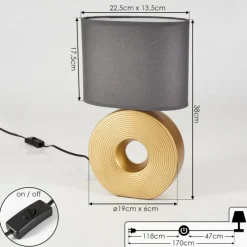 Lampes En Tissu-hofstein Lampe de table Saija Or, 1 lumière