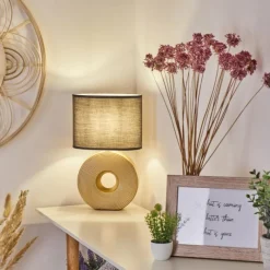 Lampes En Tissu-hofstein Lampe de table Saija Or, 1 lumière