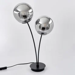Suspension Verre Fumé-hofstein Lampe de table Salamonde Noir, 2 lumières