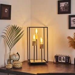 Lampes Vintages & Rétros-hofstein Lampe de table Salla Bois clair, Noir, 3 lumières