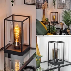 Suspension Verre Fumé-hofstein Lampe de table Sarniguet Noir, 1 lumière