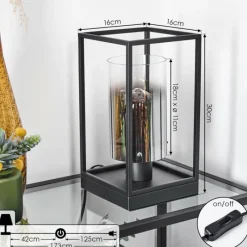 Suspension Verre Fumé-hofstein Lampe de table Sarniguet Noir, 1 lumière