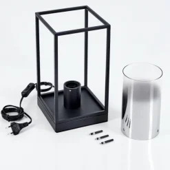 Suspension Verre Fumé-hofstein Lampe de table Sarniguet Noir, 1 lumière