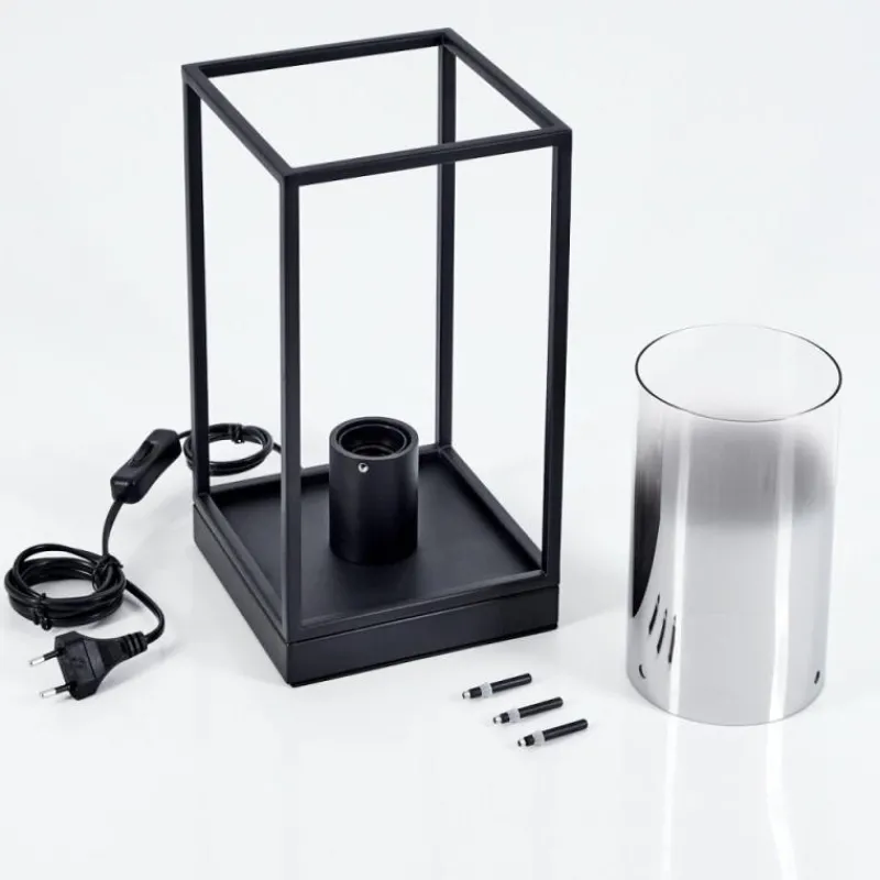 Suspension Verre Fumé-hofstein Lampe de table Sarniguet Noir, 1 lumière