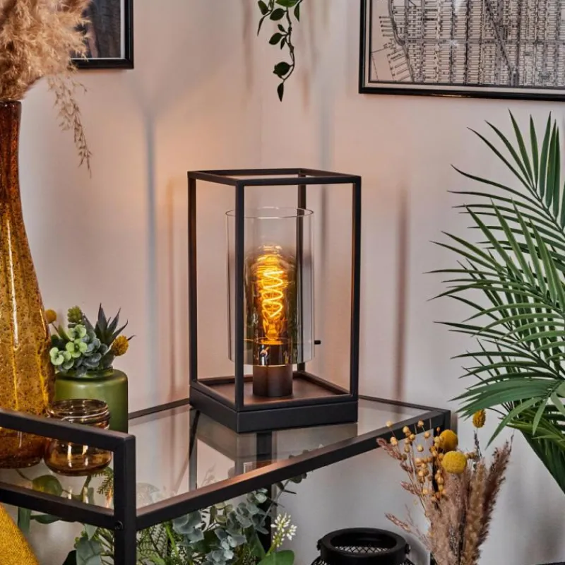 Suspension Verre Fumé-hofstein Lampe de table Sarniguet Noir, 1 lumière