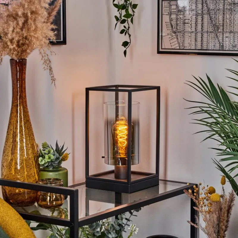 Suspension Verre Fumé-hofstein Lampe de table Sarniguet Noir, 1 lumière