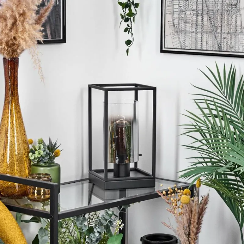 Suspension Verre Fumé-hofstein Lampe de table Sarniguet Noir, 1 lumière